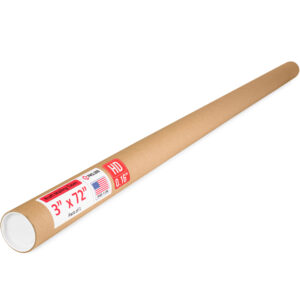 3" x 72" Made in USA Heavy Duty Reinforced Kraft Paper Mailing Tube, Pack of 1 - For Shipping and Storing Posters