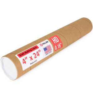 4" x 24" Made in USA Heavy Duty Reinforced Kraft Paper Mailing Tube, Pack of 1 (MT-424-HD)