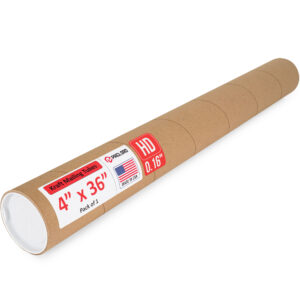 4" x 36" Made in USA Heavy Duty Reinforced Kraft Paper Mailing Tube, Pack of 1 (MT-436-HD)