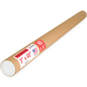 3" x 48" Made in USA Heavy Duty Reinforced Kraft Paper Mailing Tube, Pack of 1 (MT-348-HD)
