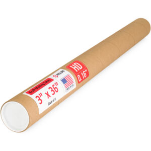 3" x 36" Made in USA Heavy Duty Reinforced Kraft Paper Mailing Tube, Pack of 1 (MT-336-HD)