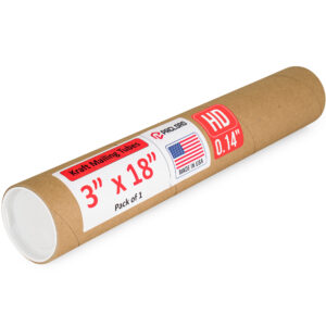 3" x 18" Made in USA Heavy Duty Reinforced Kraft Paper Mailing Tube, Pack of 1 (MT-318-HD)