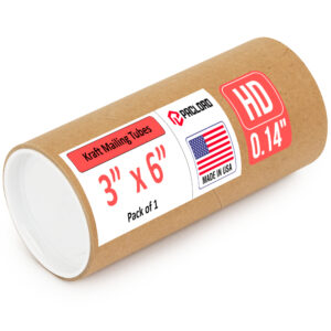 3" x 6" Made in USA Heavy Duty Reinforced Kraft Paper Mailing Tube, Pack of 1 (MT-36-HD)
