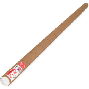 2" x 60" Made in USA Heavy Duty Reinforced Kraft Paper Mailing Tube, Pack of 1 - For Shipping and Storing Posters