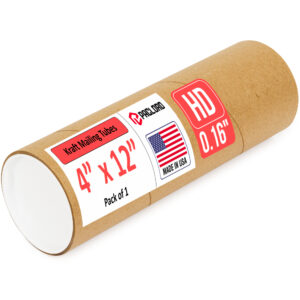 4" x 12" Made in USA Heavy Duty Reinforced Kraft Paper Mailing Tube, Pack of 1 (MT-412-HD)