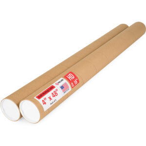 4" x 48" Made in USA Heavy Duty Reinforced Kraft Paper Mailing Tubes, Pack of 2 (MT-448-HD-2)
