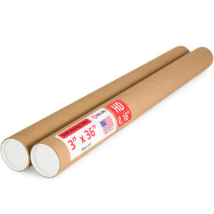 3" x 36" Made in USA Heavy Duty Reinforced Kraft Paper Mailing Tubes, Pack of 2 (MT-336-HD-2)