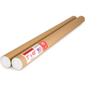 3" x 48" Made in USA Heavy Duty Reinforced Kraft Paper Mailing Tubes, Pack of 2 (MT-348-HD-2)