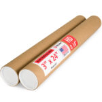3" x 24" Made in USA Heavy Duty Reinforced Kraft Paper Mailing Tubes, Pack of 2 (MT-324-HD-2)