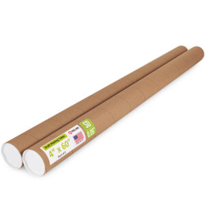 4" x 60" Made in USA Reinforced Kraft Paper Mailing Tubes, Pack of 2 (MT-460-2)
