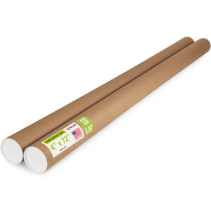 4" x 72" Made in USA Reinforced Kraft Paper Mailing Tubes, Pack of 2 (MT-472-2)
