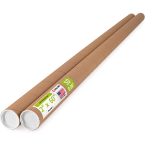 2" x 60" Made in USA Reinforced Kraft Paper Mailing Tubes, Pack of 2 (MT-260-2)