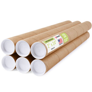 2" x 24" Made in USA Reinforced Kraft Paper Mailing Tubes, Pack of 6 (MT-224-6)