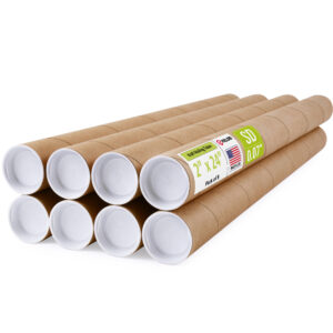 2" x 24" Made in USA Reinforced Kraft Paper Mailing Tubes, Pack of 8 (MT-224-8)