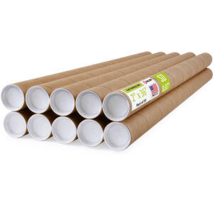 2" x 36" Made in USA Reinforced Kraft Paper Mailing Tubes, Pack of 10 (MT-236-10)