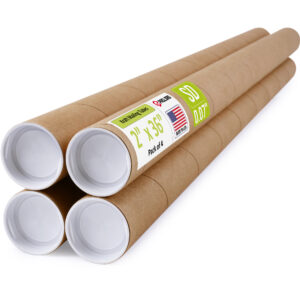 2" x 36" Made in USA Reinforced Kraft Paper Mailing Tubes, Pack of 4 (MT-236-4)