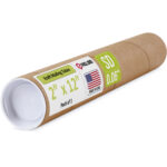 2" x 12" Made in USA Reinforced Kraft Paper Mailing Tube, Pack of 1 (MT-212)