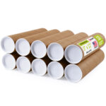 3" x 12" Made in USA Reinforced Kraft Paper Mailing Tubes, Pack of 10 (MT-312-10)