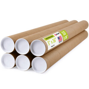 3" x 36" Made in USA Reinforced Kraft Paper Mailing Tubes, Pack of 6 (MT-336-6)