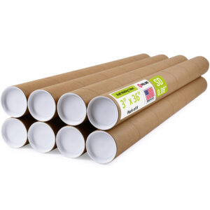 3" x 36" Made in USA Reinforced Kraft Paper Mailing Tubes, Pack of 8 (MT-336-8)