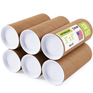 3" x 6" Made in USA Reinforced Kraft Paper Mailing Tubes, Pack of 6 (MT-36-6)