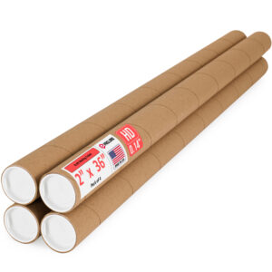 2" x 36" Made in USA Heavy Duty Reinforced Kraft Paper Mailing Tubes, Pack of 4 (MT-236-HD-4)