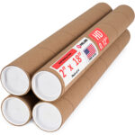 2" x 18" Made in USA Heavy Duty Reinforced Kraft Paper Mailing Tubes, Pack of 4 (MT-218-HD-4)