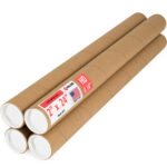 2" x 24" Made in USA Heavy Duty Reinforced Kraft Paper Mailing Tubes, Pack of 4 (MT-224-HD-4)