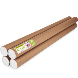 4" x 60" Made in USA Reinforced Kraft Paper Mailing Tubes, Pack of 4 (MT-460-4)