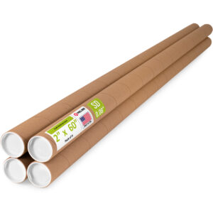 2" x 60" Made in USA Reinforced Kraft Paper Mailing Tubes, Pack of 4 (MT-260-4)
