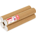 2" x 12" Made in USA Heavy Duty Reinforced Kraft Paper Mailing Tubes, Pack of 4 (MT-212-HD-4)