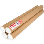 4" x 48" Made in USA Heavy Duty Reinforced Kraft Paper Mailing Tubes, Pack of 4 (MT-448-HD-4)
