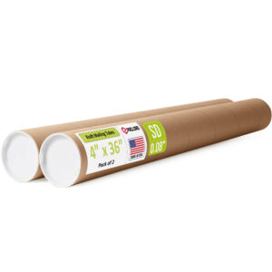 4" x 36" Made in USA Reinforced Kraft Paper Mailing Tubes, Pack of 2 (MT-436-2)