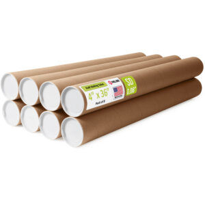 4" x 36" Made in USA Reinforced Kraft Paper Mailing Tubes, Pack of 8 (MT-436-8)