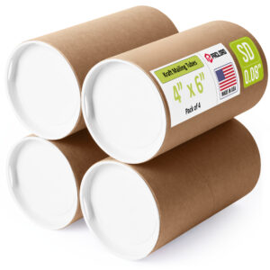 4" x 6" Made in USA Reinforced Kraft Paper Mailing Tubes, Pack of 4 (MT-46-4)