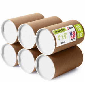 4" x 6" Made in USA Reinforced Kraft Paper Mailing Tubes, Pack of 6 (MT-46-6)
