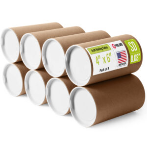 4" x 6" Made in USA Reinforced Kraft Paper Mailing Tubes, Pack of 8 (MT-46-8)