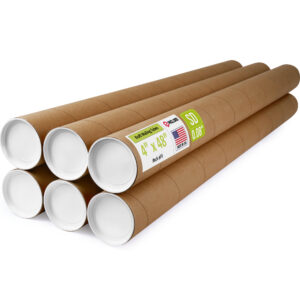 4" x 48" Made in USA Reinforced Kraft Paper Mailing Tubes, Pack of 6 (MT-448-6)