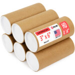 3" x 6" Made in USA Heavy Duty Reinforced Kraft Paper Mailing Tubes, Pack of 6 - For Shipping and Storing Posters (MT-36-HD-6)