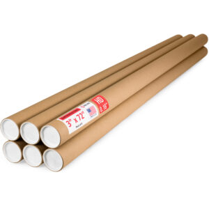 3" x 72" Made in USA Heavy Duty Reinforced Kraft Paper Mailing Tubes, Pack of 6 (MT-372-HD-6)