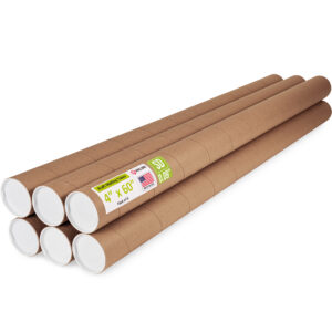 4" x 60" Made in USA Reinforced Kraft Paper Mailing Tubes, Pack of 6 (MT-460-6)
