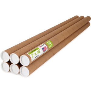 2" x 48" Made in USA Reinforced Kraft Paper Mailing Tubes, Pack of 6 (MT-248-6)