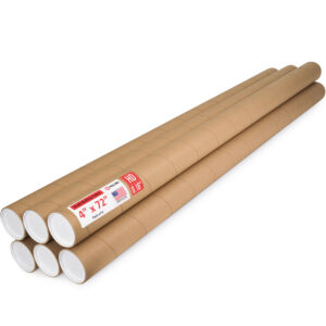 4" x 72" Made in USA Heavy Duty Reinforced Kraft Paper Mailing Tubes, Pack of 6 (MT-472-HD-6)