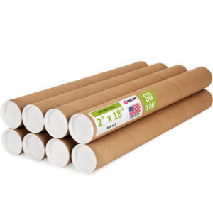2" x 18" Made in USA Reinforced Kraft Paper Mailing Tubes, Pack of 8 (MT-218-8)