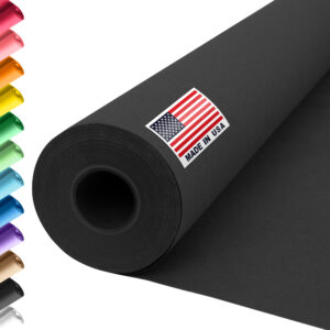 36" x 1200" USA Made Construction Paper Rolls, 45 lbs/66 GSM Thickness - Black (CP-3610-BK)