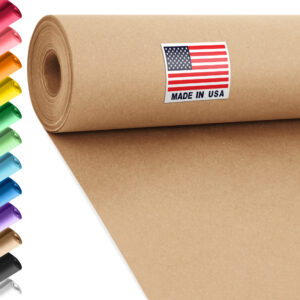 24" x 1200" USA Made Construction Paper Rolls, 45 lbs/66 GSM Thickness - Brown (CP-2410-NK)