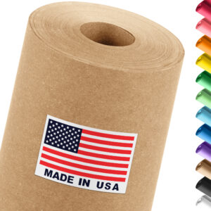 18" x 1200" USA Made Construction Paper Rolls, 45 lbs/66 GSM Thickness - Brown (CP-1810-NK)