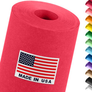 18" x 1200" USA Made Construction Paper Rolls, 45 lbs/66 GSM Thickness - Red (CP-1810-RE)