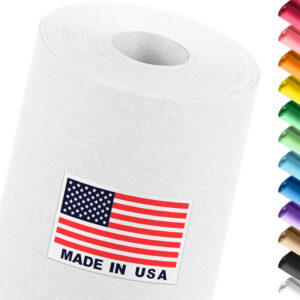 18" x 1200" USA Made Construction Paper Rolls, 45 lbs/66 GSM Thickness - White (CP-1810-WH)