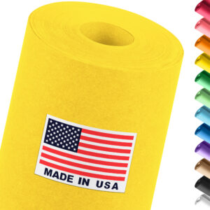 18" x 1200" USA Made Construction Paper Rolls, 45 lbs/66 GSM Thickness - Yellow (CP-1810-YE)